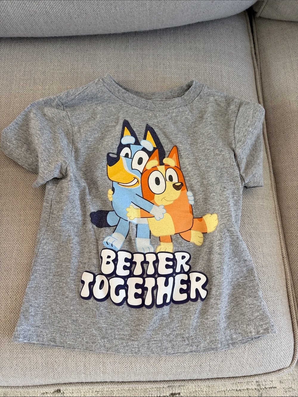 Kids Grey 'Better Together' Bluey Graphic Tee
